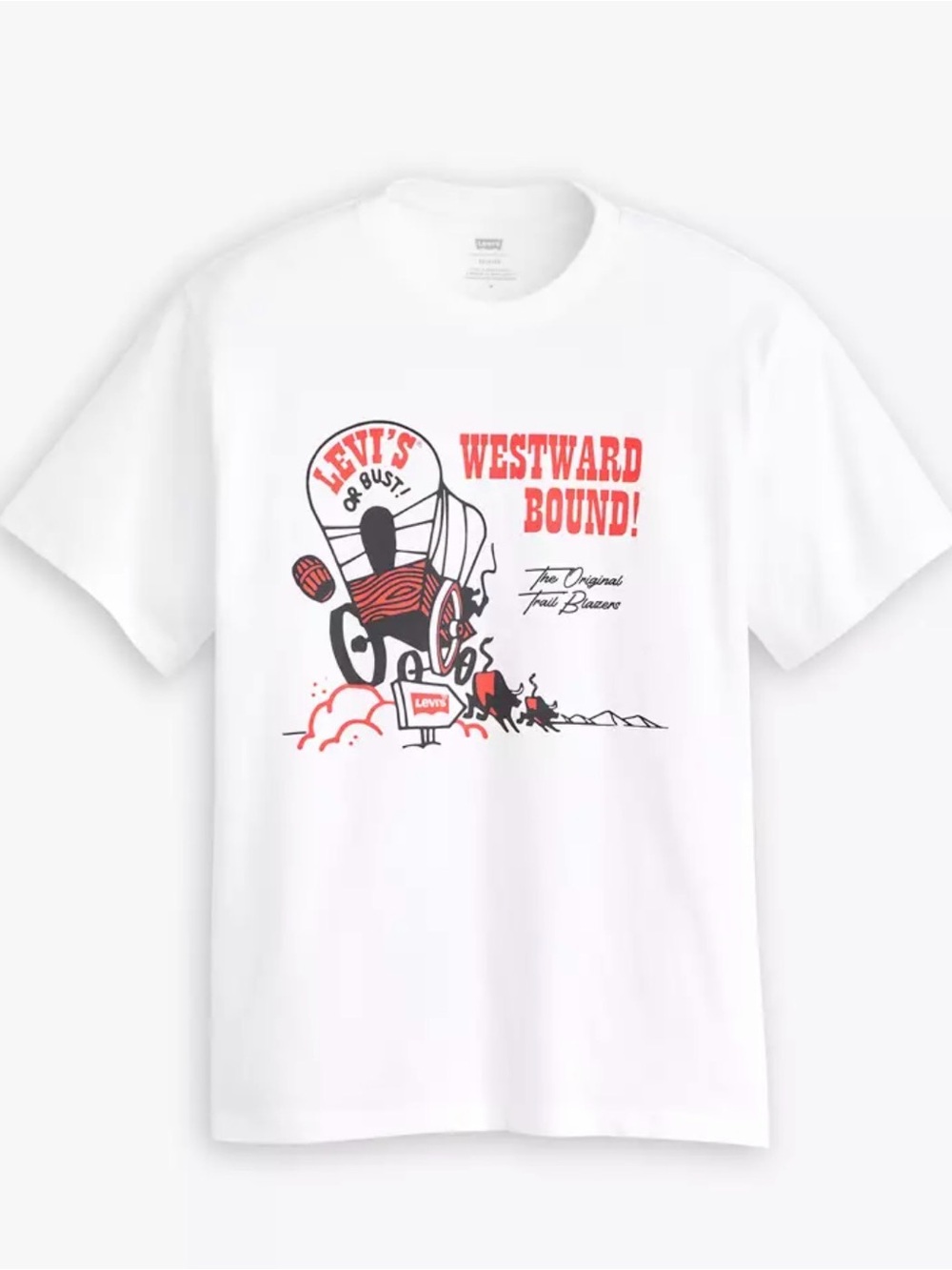 Levi's White Graphic Westward Bound Short Sleeve Tee XS